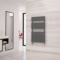 Eastgate Liso Anthracite Flat Tube Designer Heated Towel Rail 912mm High x 500mm Wide
